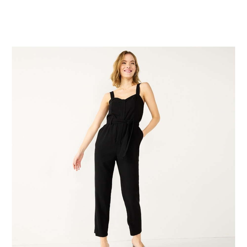 NEW W/ TAGS Women's Size Large Nine West Tapered Black Jumpsuit